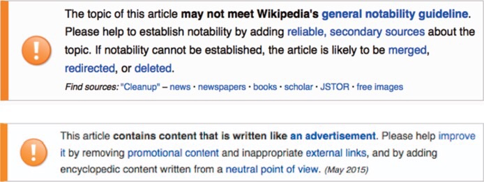 Notability Guidelines notice on Wikipedia